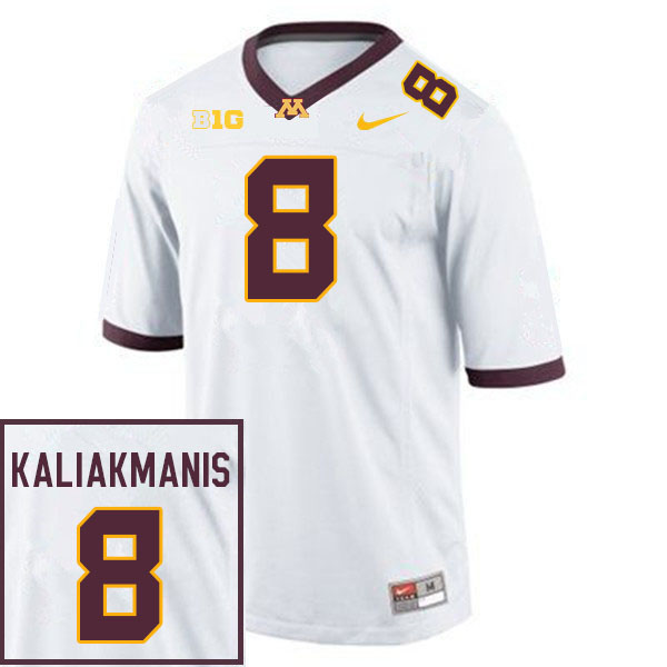 Men #8 Athan Kaliakmanis Minnesota Golden Gophers College Football Jerseys Sale-White